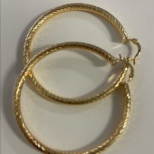 large hoop earrings 14k gold plated